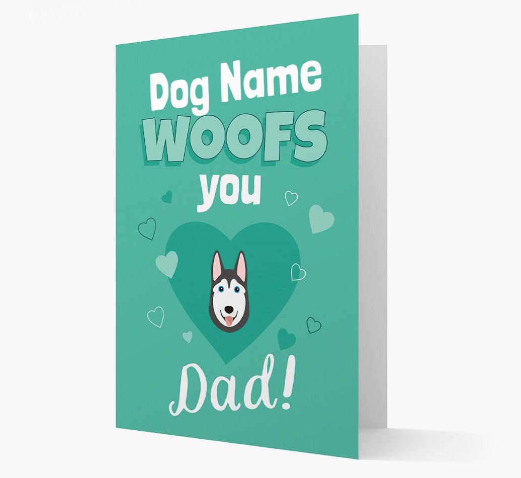 'I Woof You Dad' - Personalised {breedFullName} Card