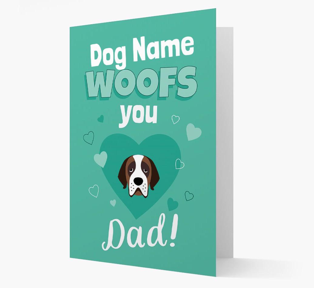 'I Woof You Dad' - Personalised {breedFullName} Card