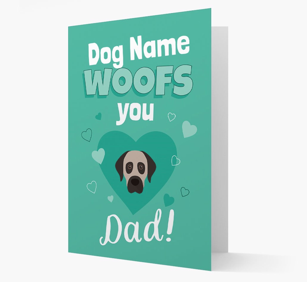 'I Woof You Dad' - Personalised {breedFullName} Card