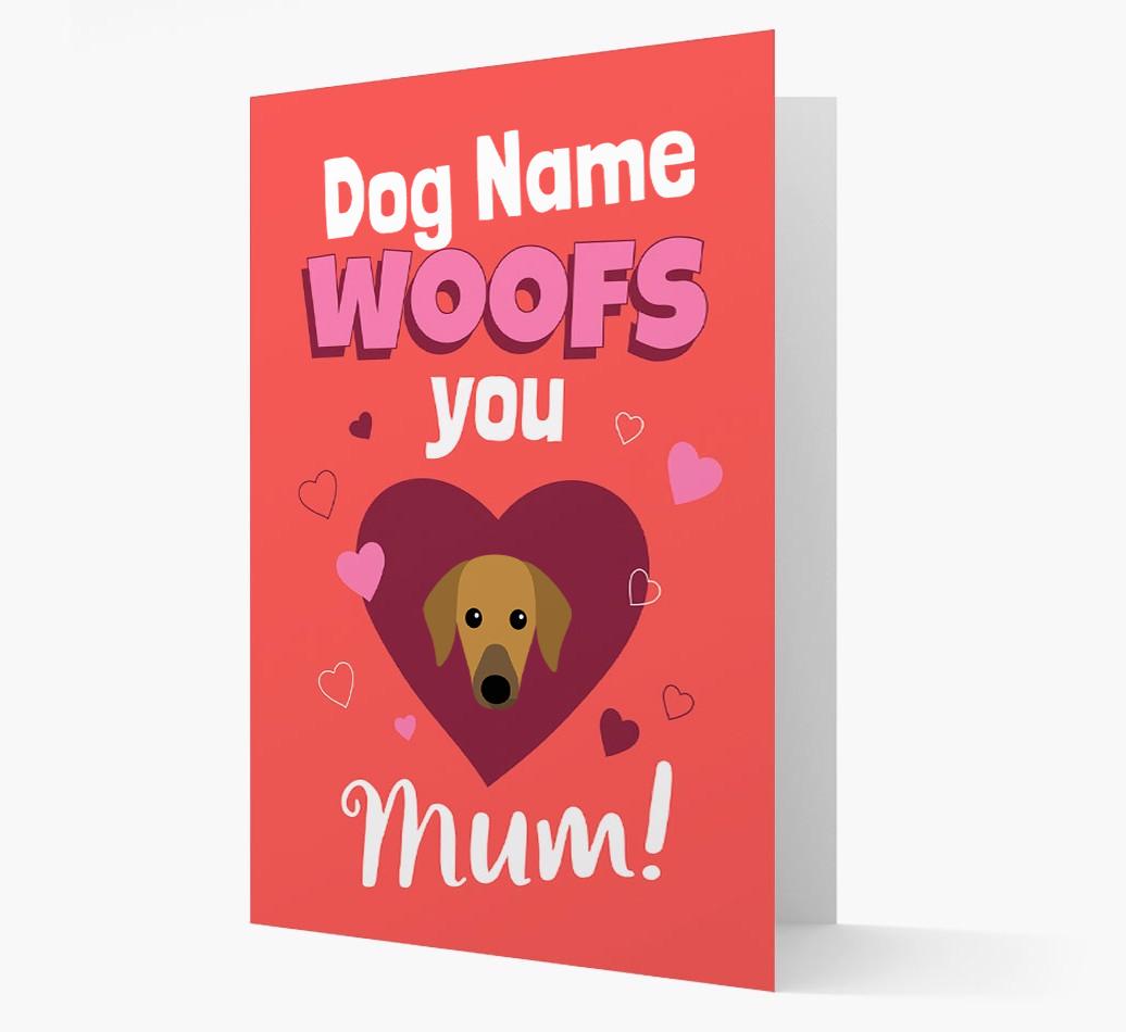'I Woof You Mum' - Personalized {breedFullName} Card