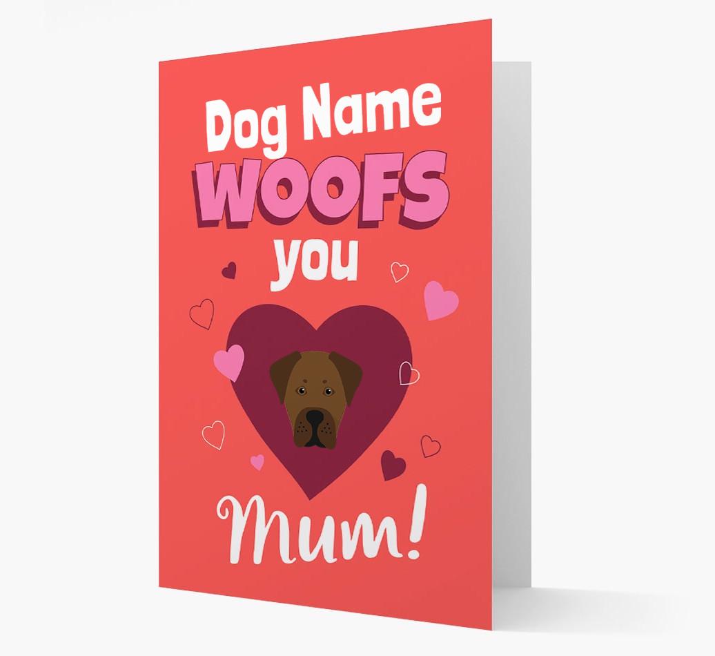 'I Woof You Mum' - Personalized {breedFullName} Card