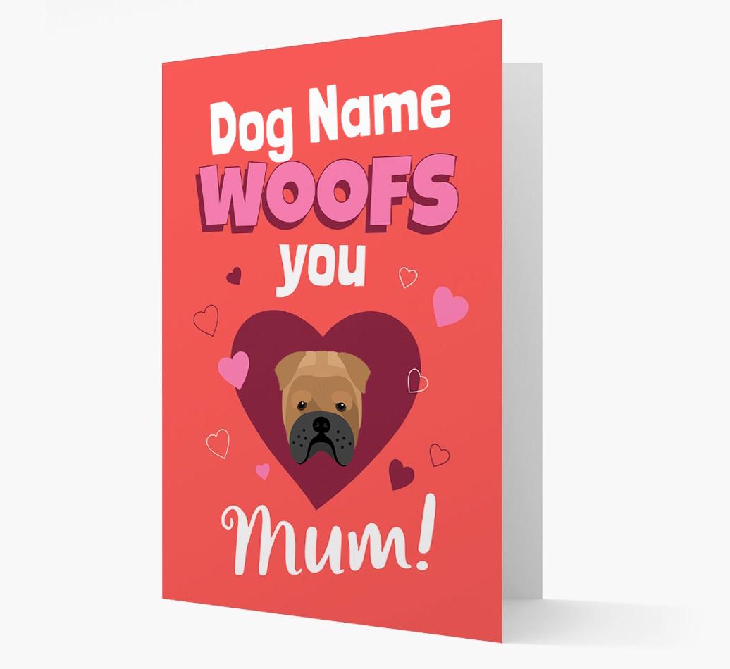 'I Woof You Mum' - Personalized {breedFullName} Card