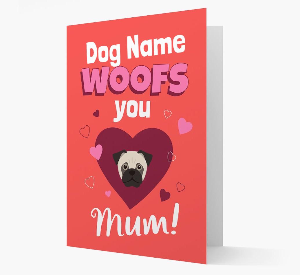 'I Woof You Mum' - Personalized {breedFullName} Card