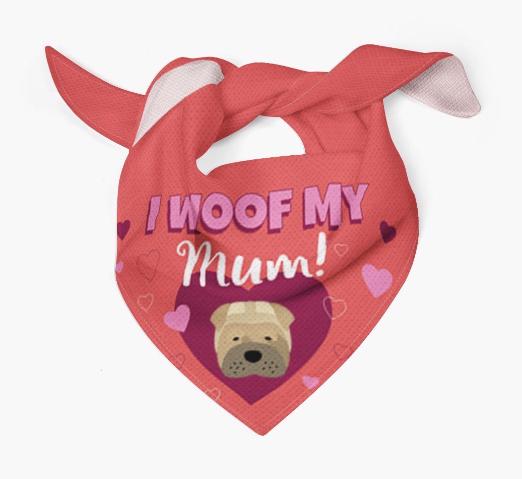 'I Woof My Mum' - Personalised {breedFullName} Bandana