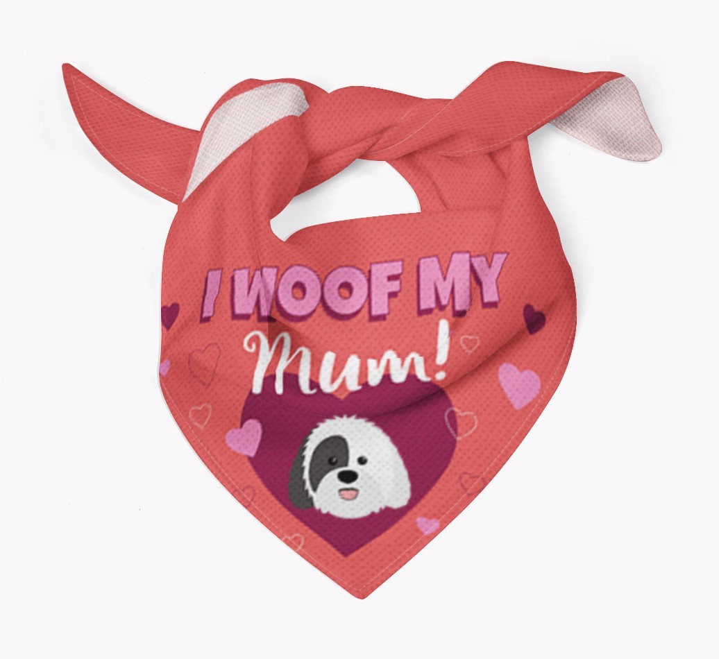 'I Woof My Mum' - Personalised {breedFullName} Bandana