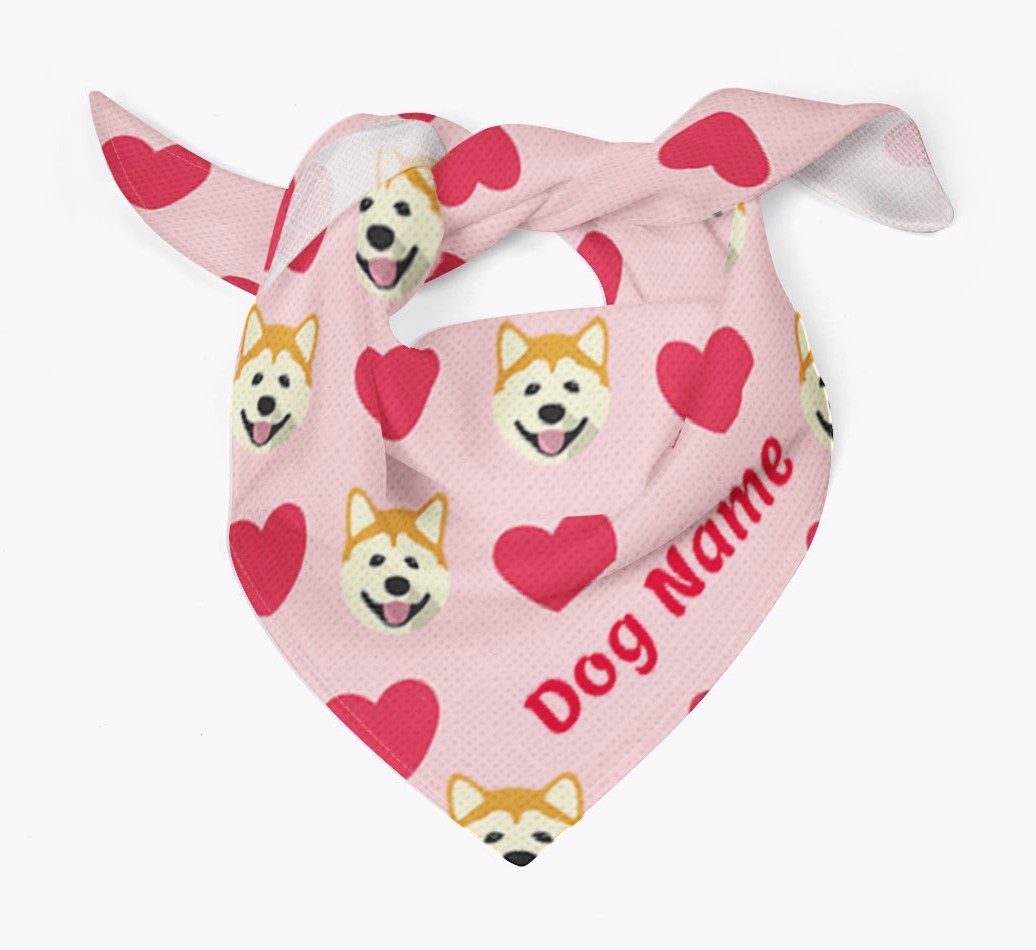 'Heart Pattern' - Personalised {breedFullName} Bandana