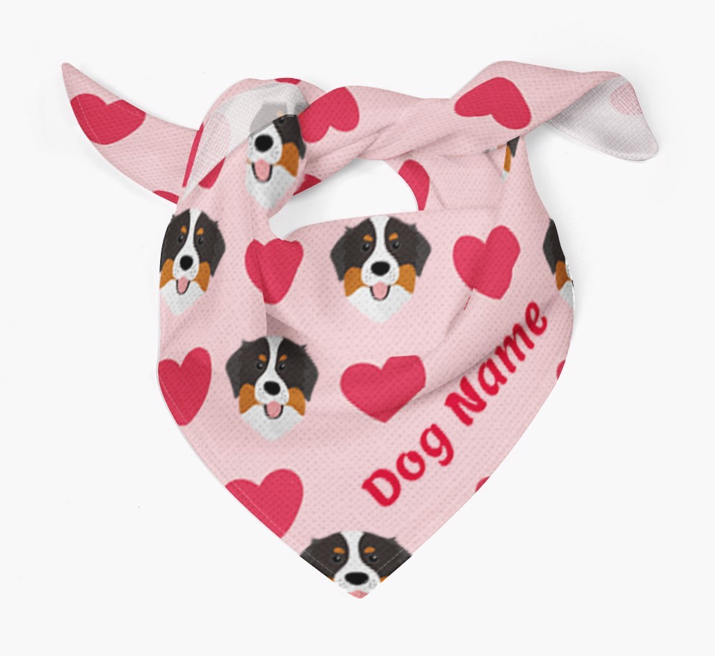 'Heart Pattern' - Personalised {breedFullName} Bandana