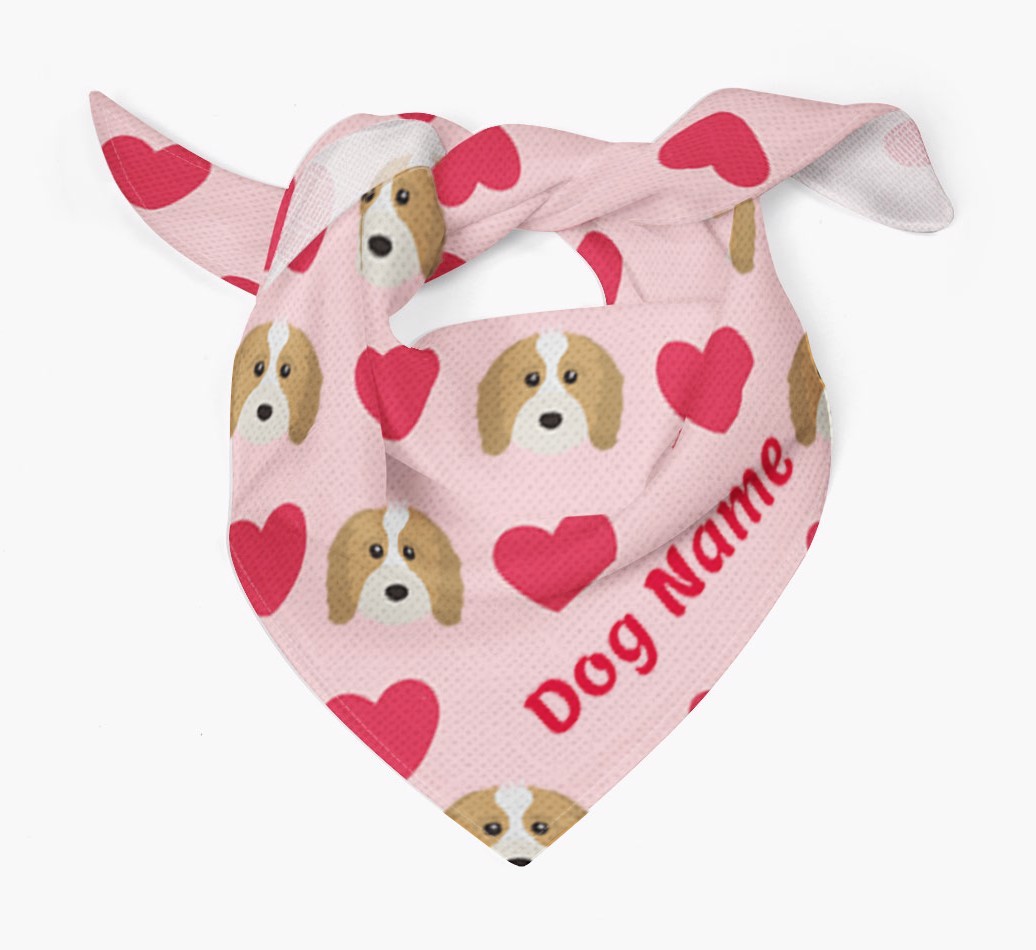 'Heart Pattern' - Personalised {breedFullName} Bandana