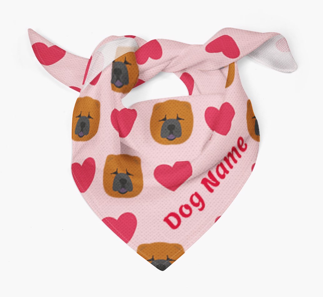'Heart Pattern' - Personalised {breedFullName} Bandana