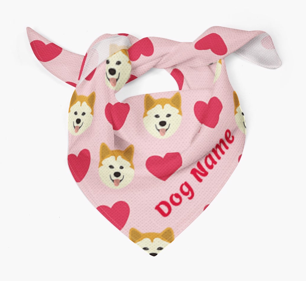 'Heart Pattern' - Personalised {breedFullName} Bandana