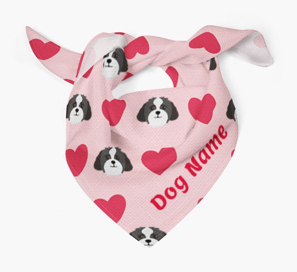'Heart Pattern' - Personalised {breedFullName} Bandana