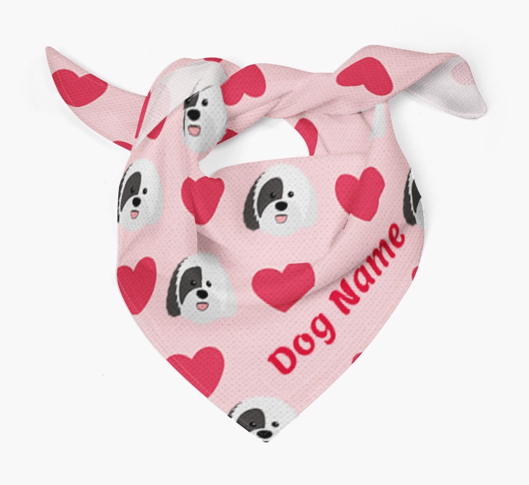 'Heart Pattern' - Personalised {breedFullName} Bandana