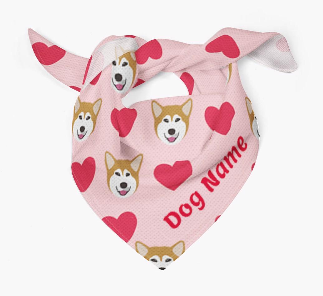'Heart Pattern' - Personalized {breedFullName} Bandana