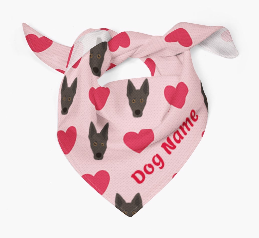 'Heart Pattern' - Personalized {breedFullName} Bandana