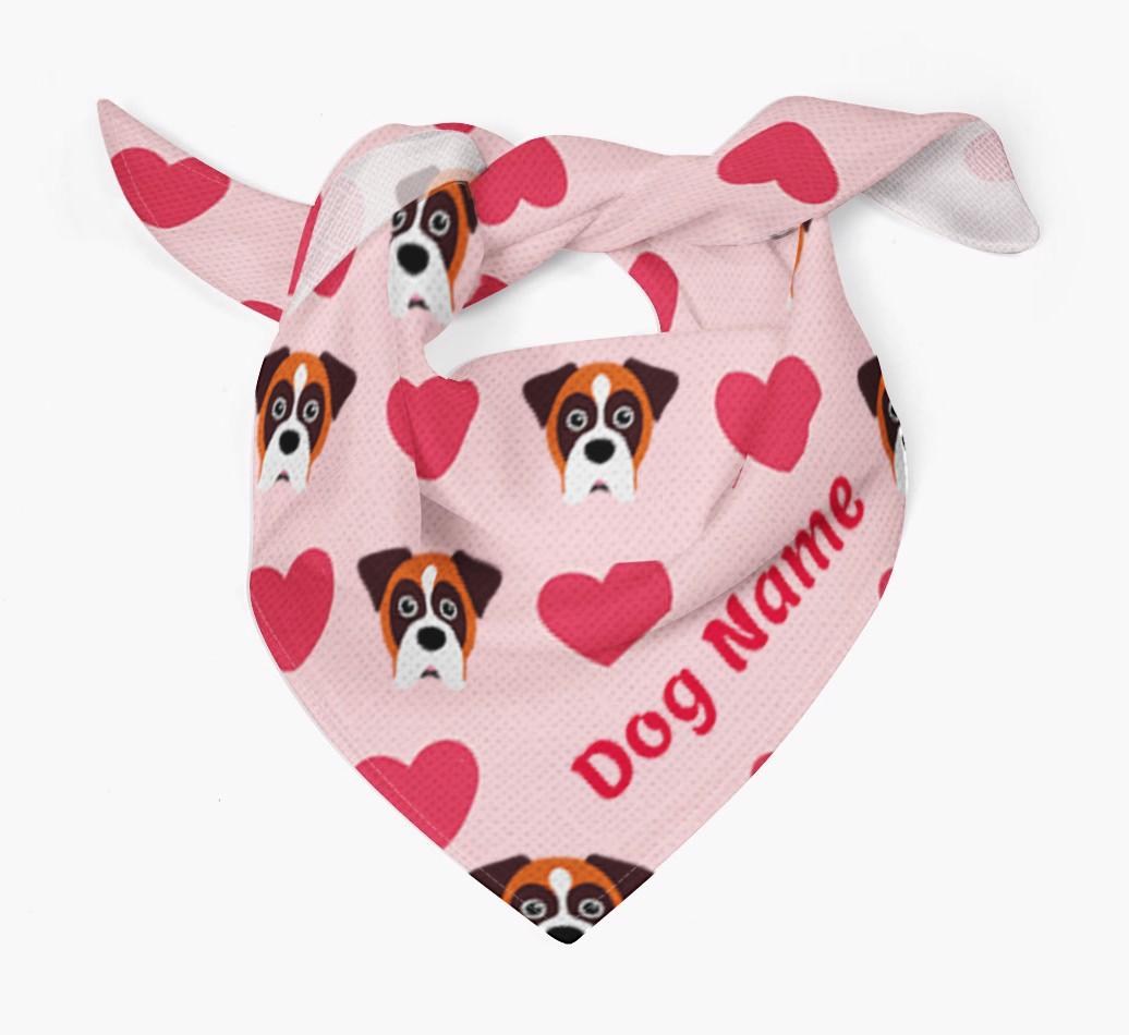 'Heart Pattern' - Personalized {breedFullName} Bandana