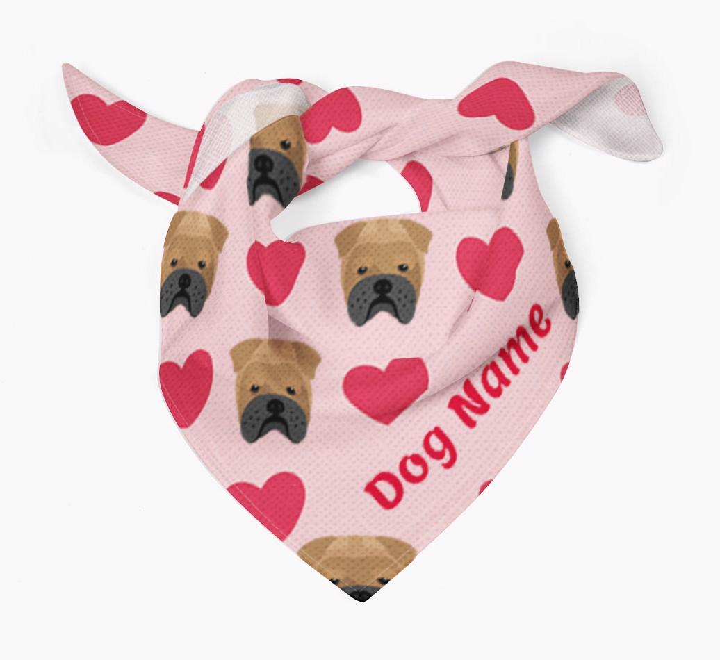 'Heart Pattern' - Personalized {breedFullName} Bandana
