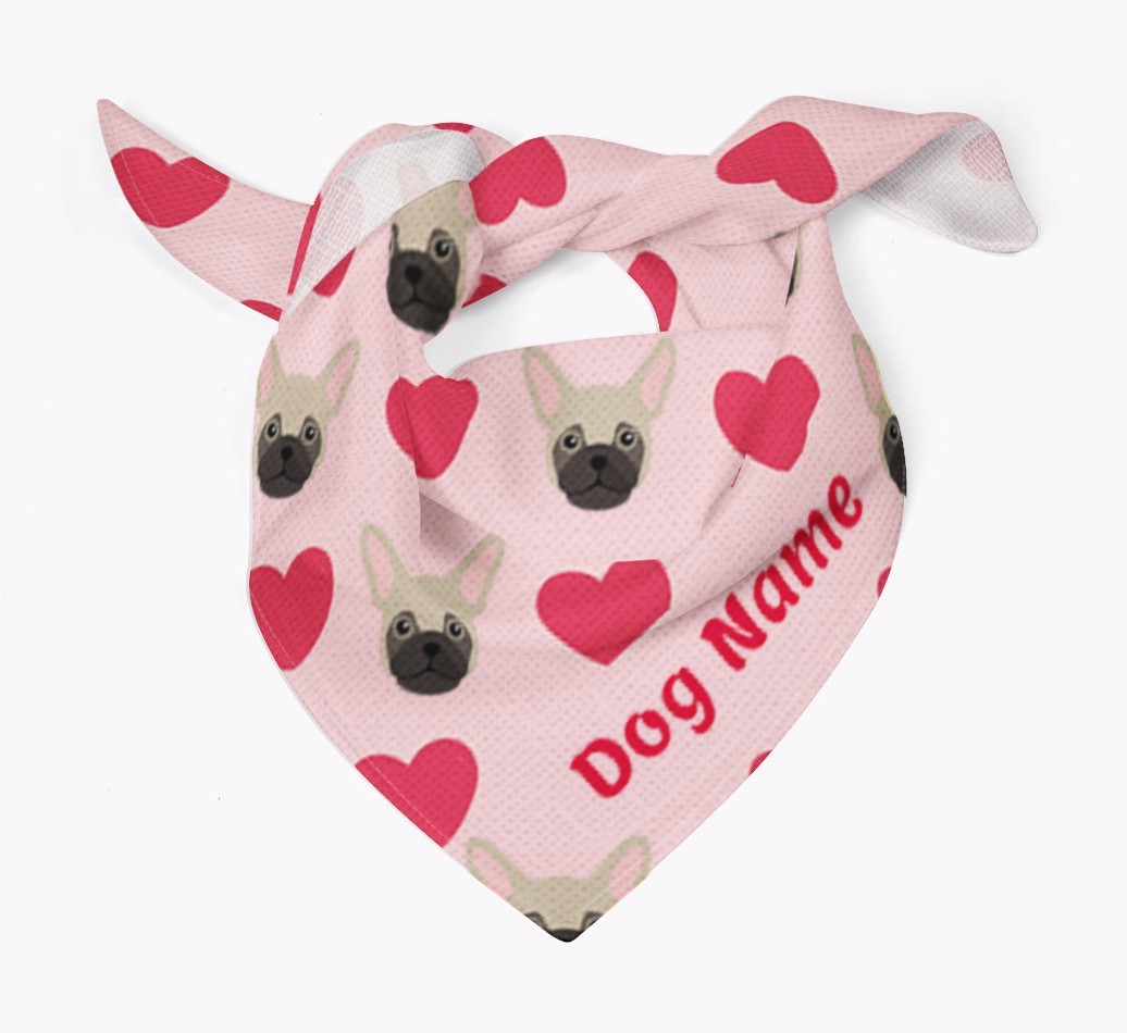 'Heart Pattern' - Personalized {breedFullName} Bandana