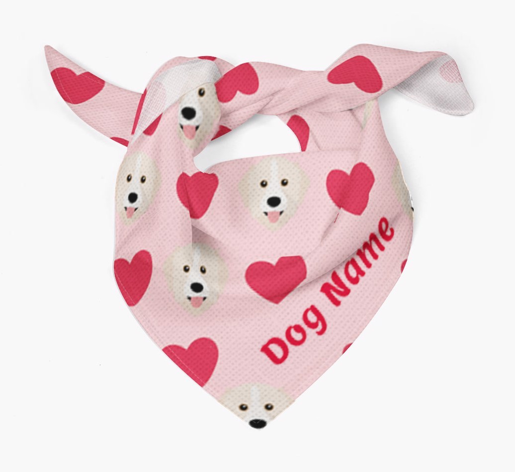 'Heart Pattern' - Personalized {breedFullName} Bandana