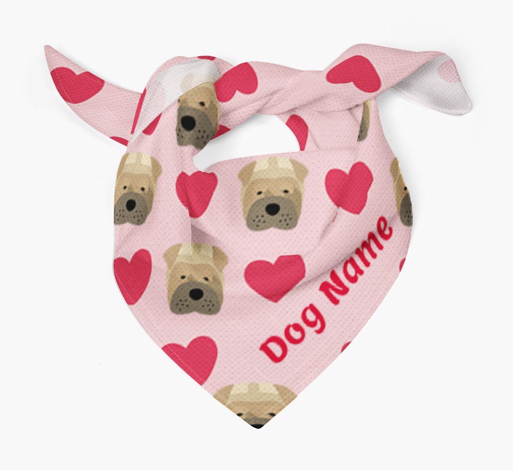 'Heart Pattern' - Personalized {breedFullName} Bandana