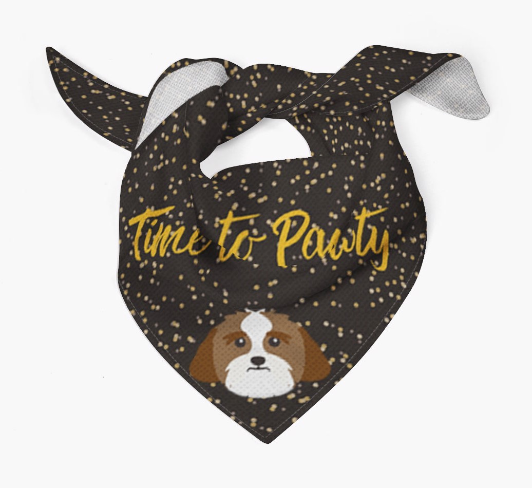 'Time to Pawty' {breedCommonName} Bandana