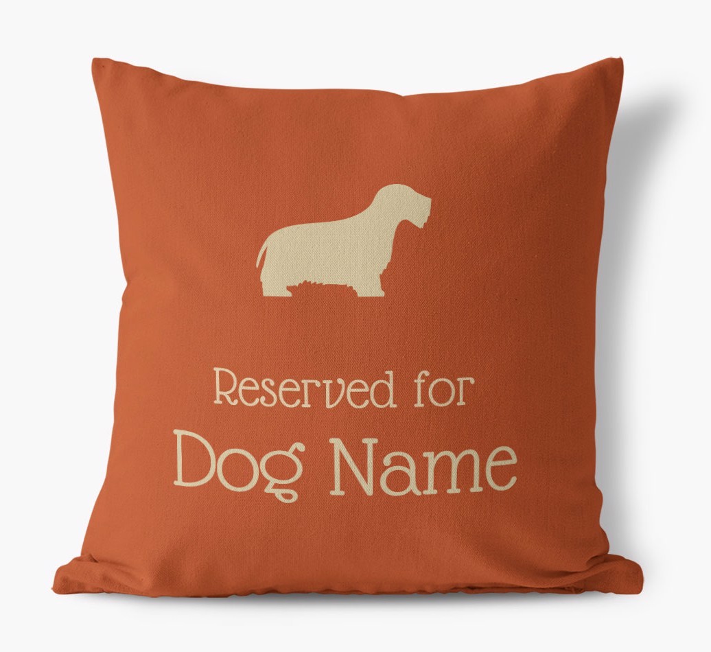 Personalised 'Reserved For {dogsName}' Canvas Cushion