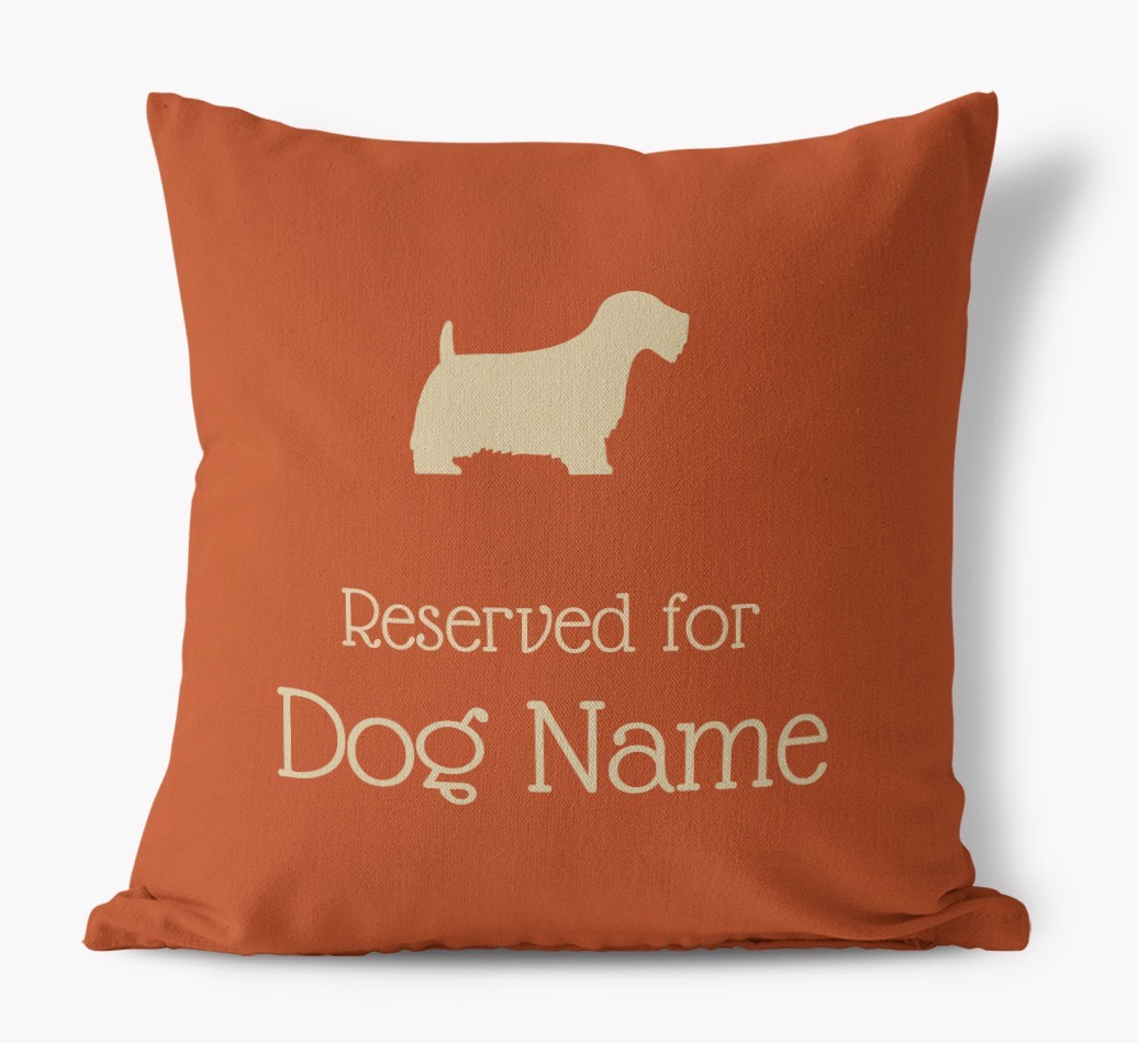 Personalised 'Reserved For {dogsName}' Canvas Cushion