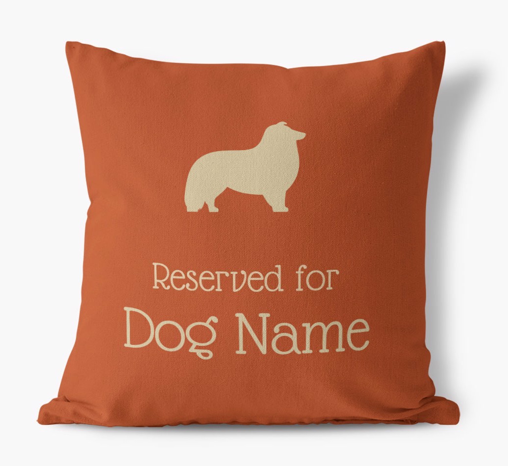 Personalised 'Reserved For {dogsName}' Canvas Cushion
