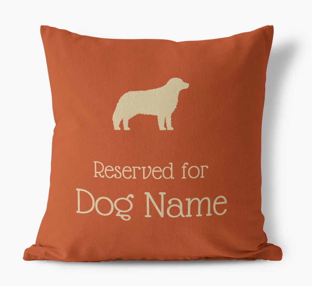 Personalised 'Reserved For {dogsName}' Canvas Cushion