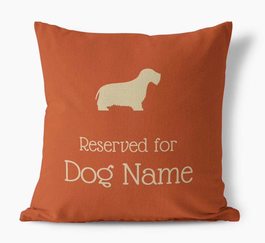 Personalised 'Reserved For {dogsName}' Canvas Cushion