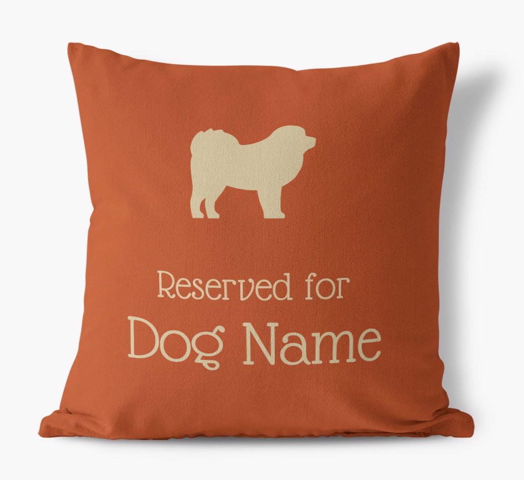 Personalised 'Reserved For {dogsName}' Canvas Cushion