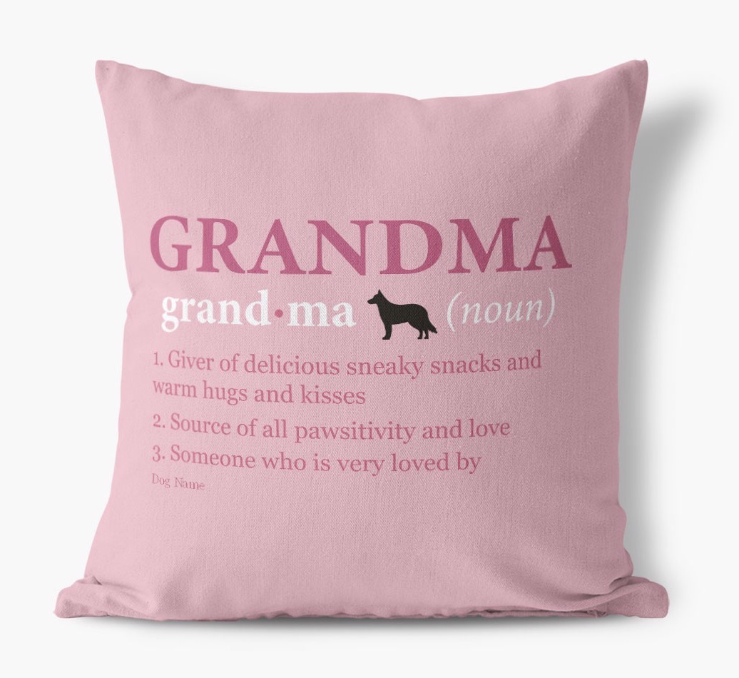 Definition of Grandma: Personalised {breedFullName} Canvas Cushion