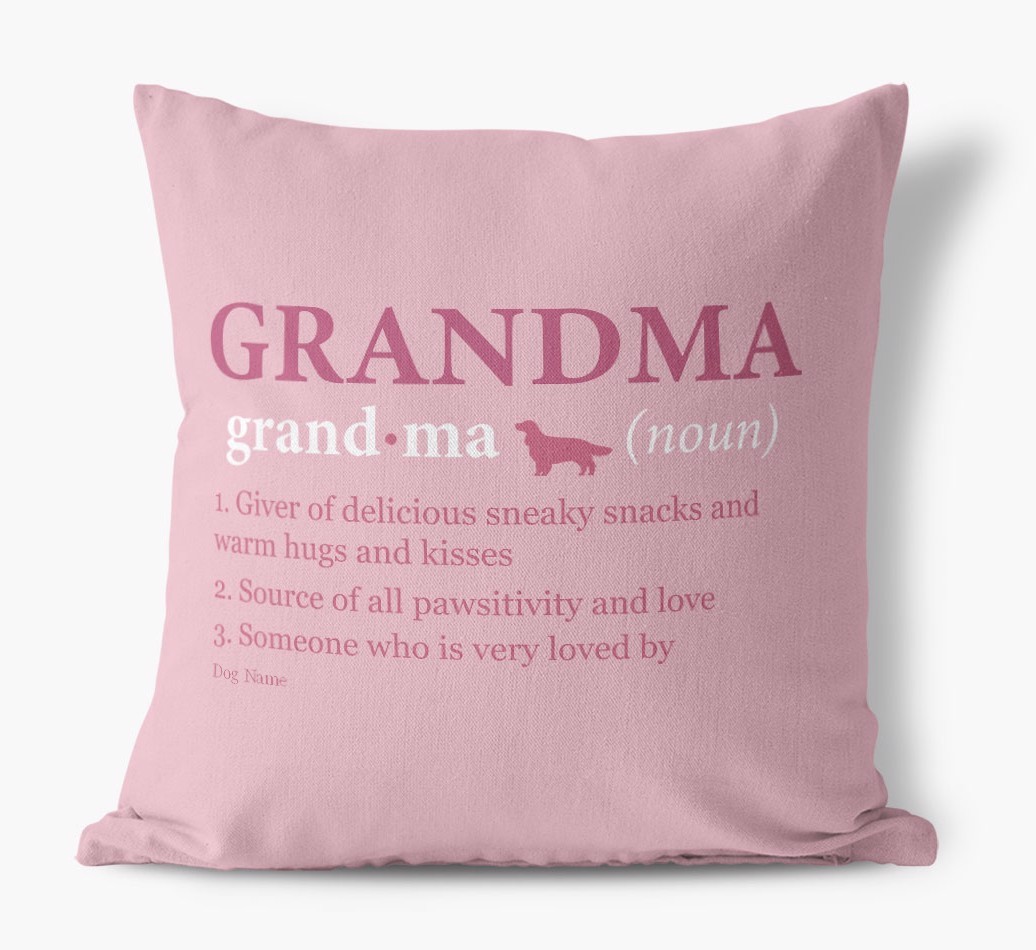 Definition of Grandma: Personalized {breedFullName} Canvas Pillow