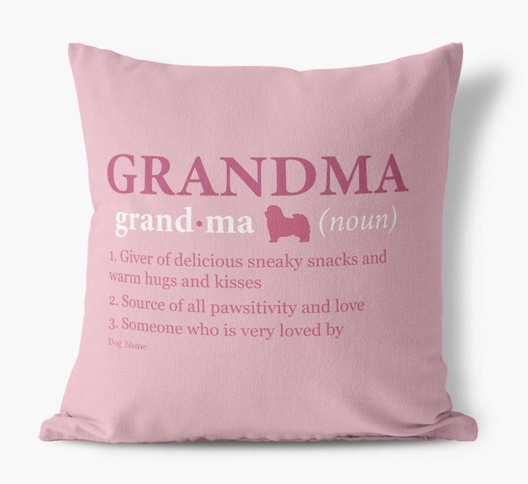 Definition of Grandma: Personalized {breedFullName} Canvas Pillow
