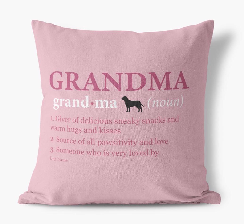 Definition of Grandma: Personalized {breedFullName} Canvas Pillow