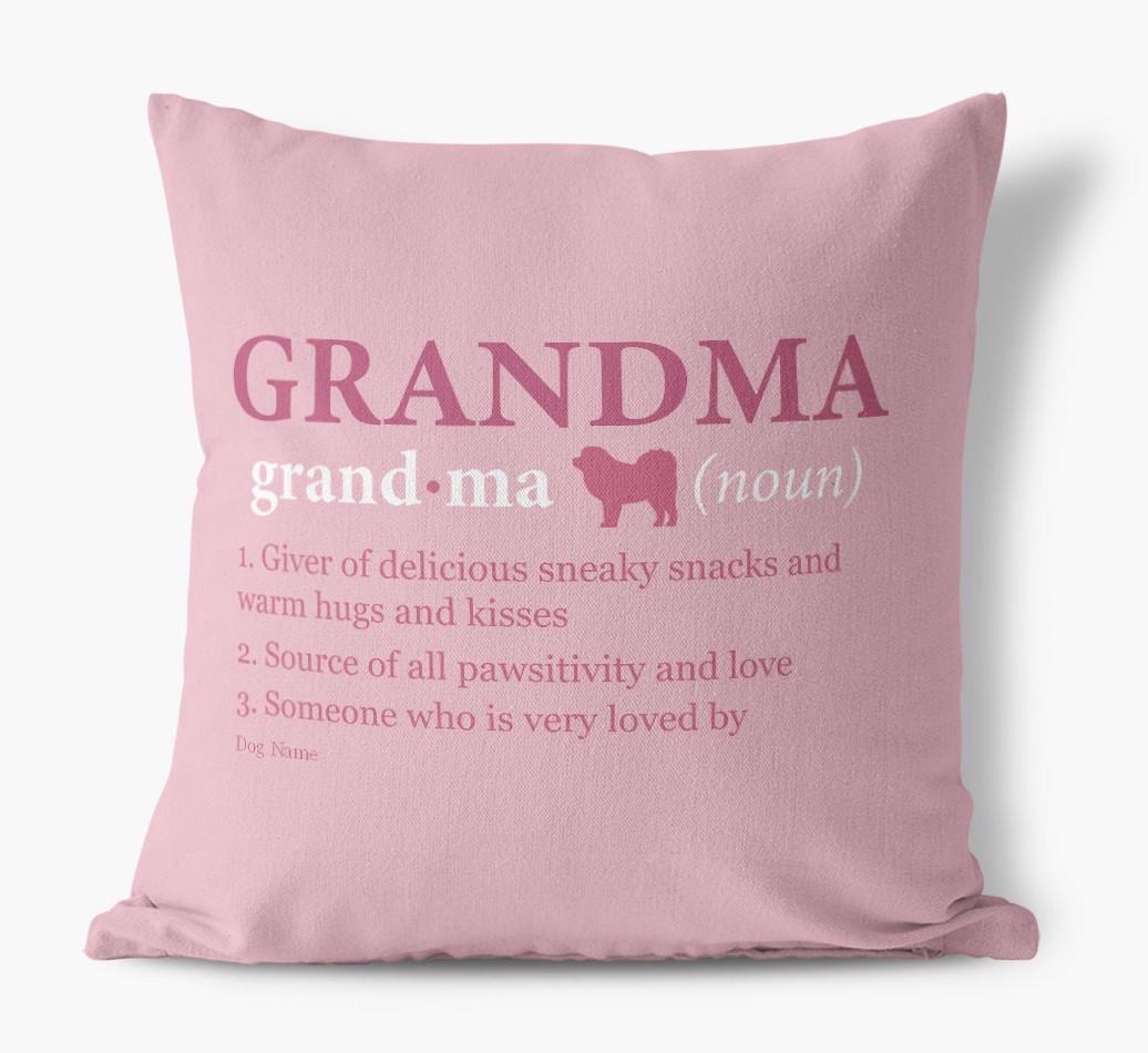 Definition of Grandma: Personalized {breedFullName} Canvas Pillow