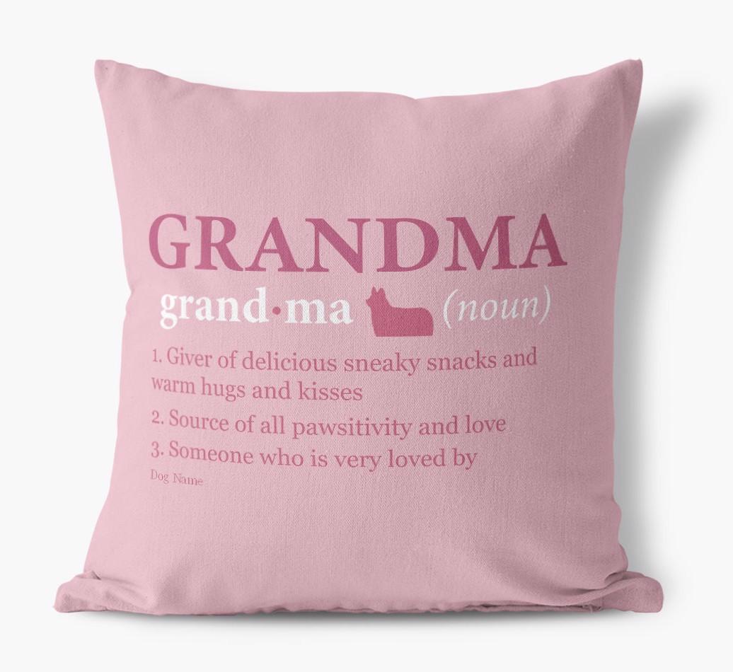 Definition of Grandma: Personalized {breedFullName} Canvas Pillow
