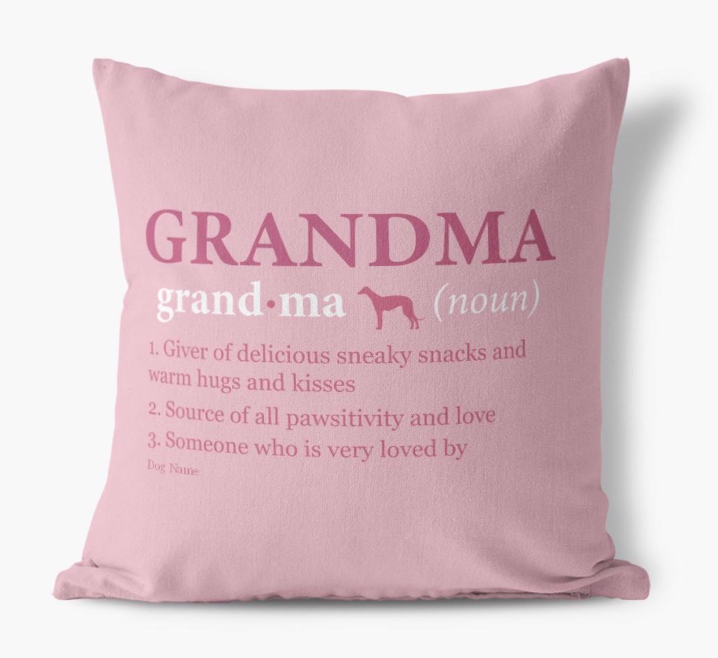 Definition of Grandma: Personalised {breedFullName} Canvas Cushion