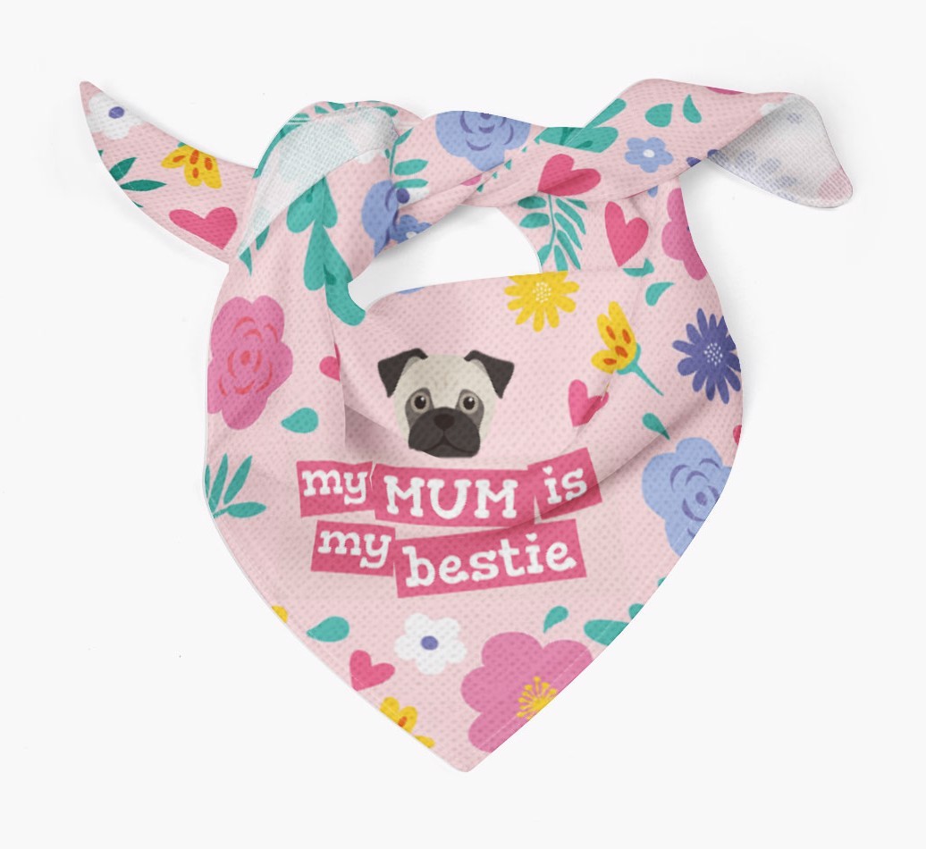 'Mum is my bestie' - Personalised {breedFullName} Bandana