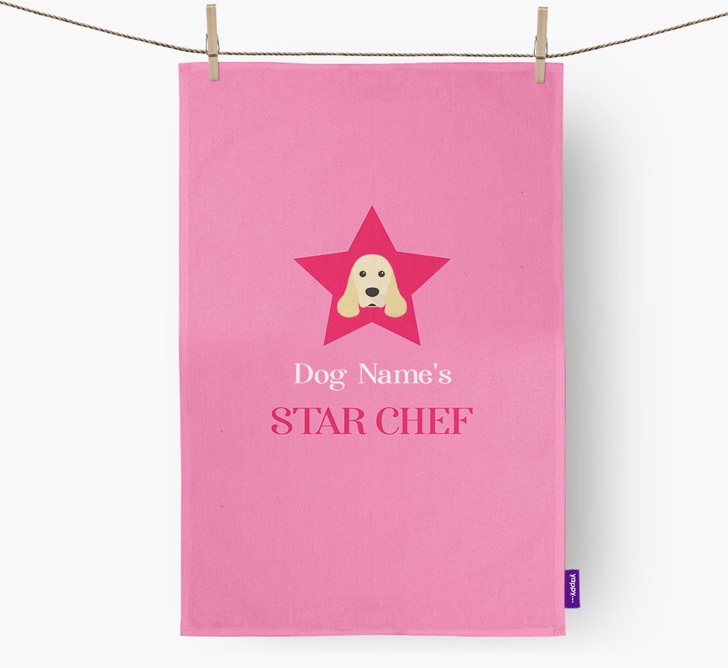 '{dogsName}'s Star Chef' - Personalized {breedFullName} Dish Towel