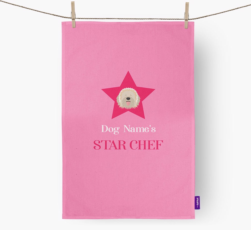 '{dogsName}'s Star Chef' - Personalised {breedFullName} Tea Towel