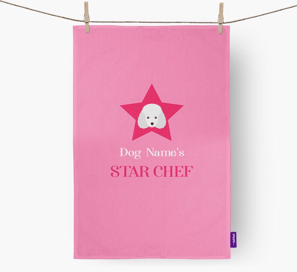 '{dogsName}'s Star Chef' - Personalised {breedFullName} Tea Towel