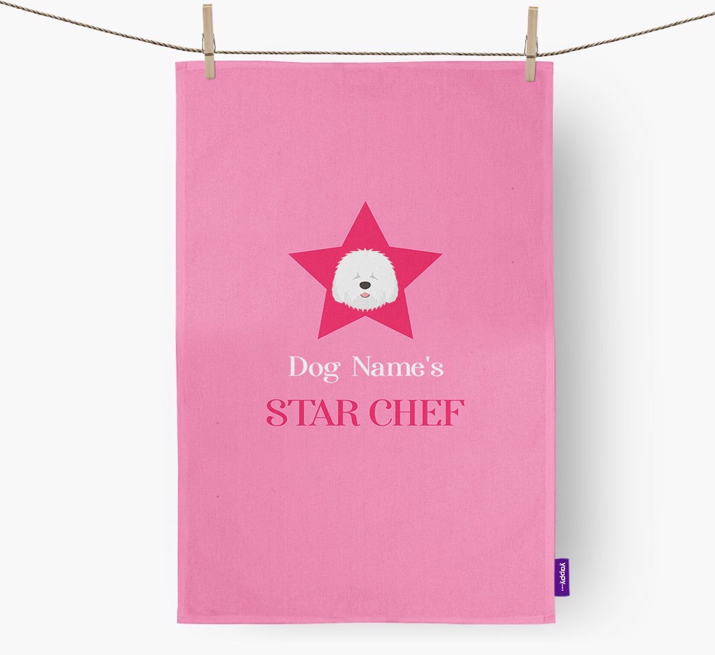 '{dogsName}'s Star Chef' - Personalized {breedFullName} Dish Towel