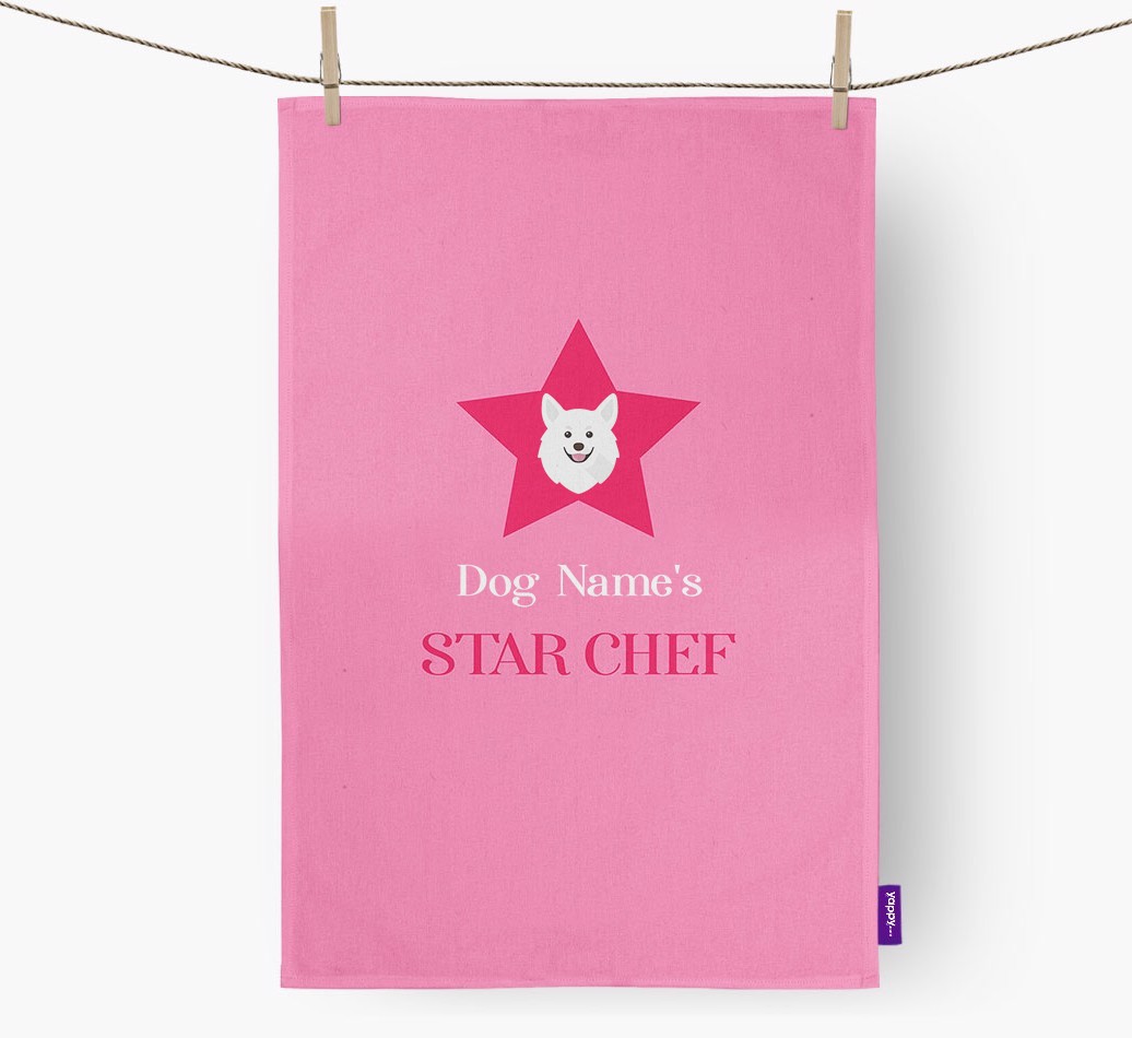 '{dogsName}'s Star Chef' - Personalised {breedFullName} Tea Towel