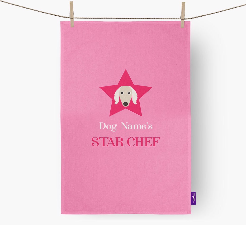 '{dogsName}'s Star Chef' - Personalized {breedFullName} Dish Towel