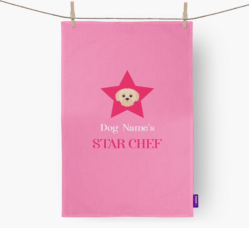 '{dogsName}'s Star Chef' - Personalised {breedFullName} Tea Towel
