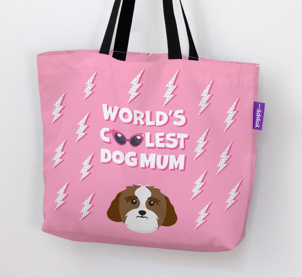 World's Coolest Dog Mum: Personalised {breedFullName} Canvas Bag