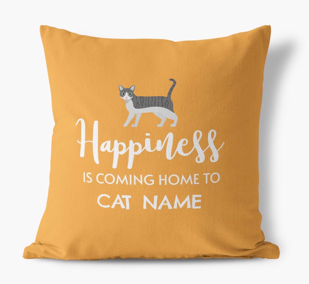 Happiness Is ... : Personalised {breedCommonName} Canvas Cushion