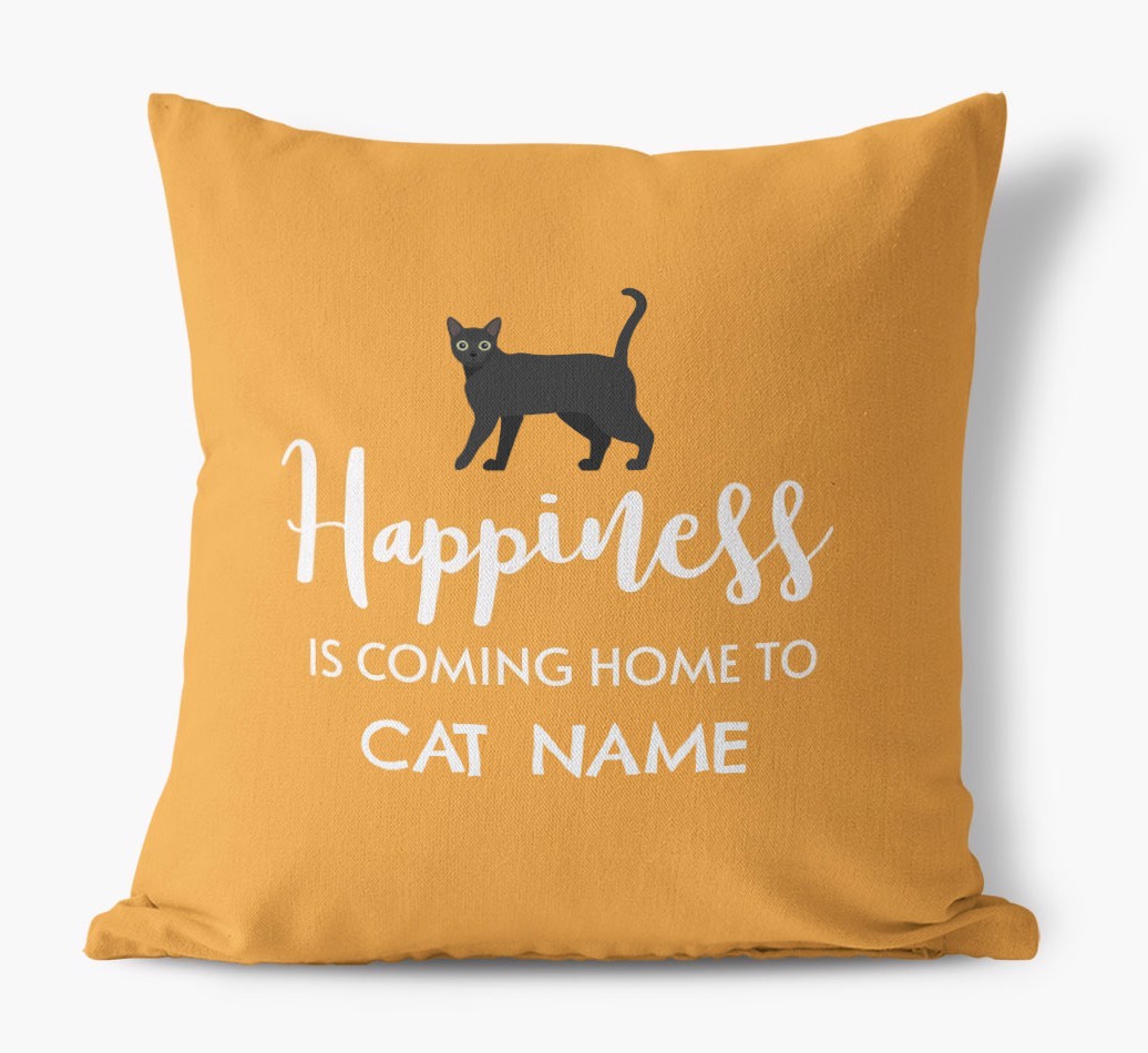 Happiness Is ... : Personalised {breedCommonName} Canvas Cushion