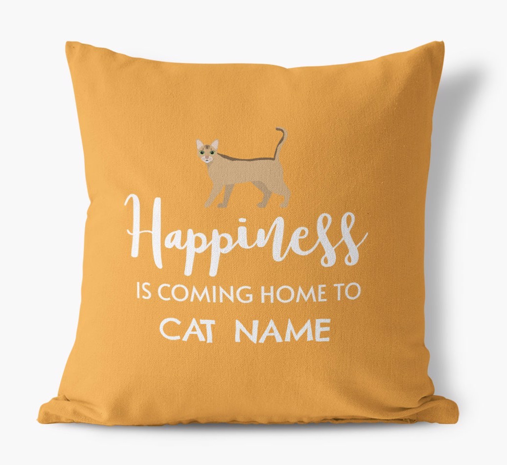 Happiness Is ... : Personalised {breedCommonName} Canvas Cushion