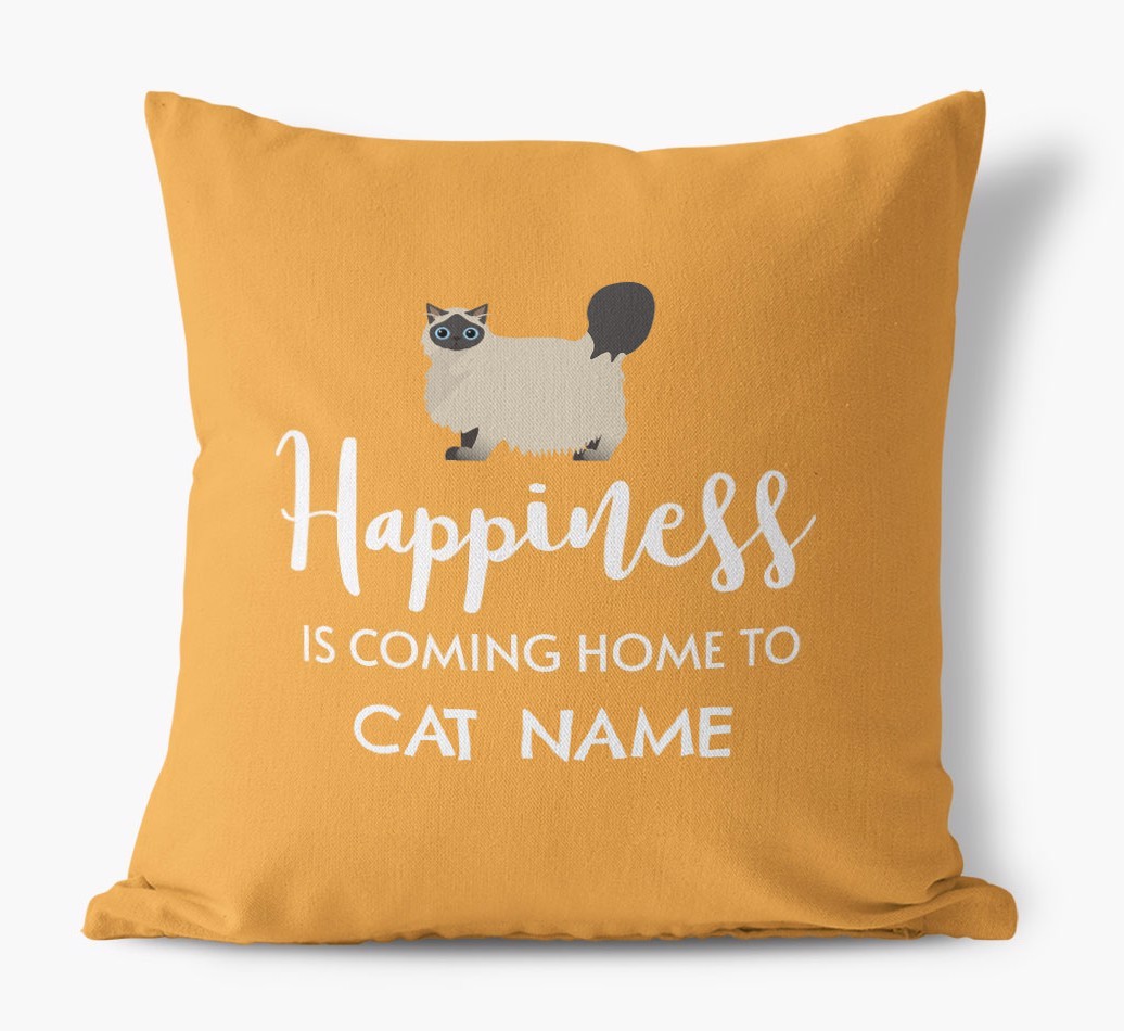 Happiness Is ... : Personalised {breedCommonName} Canvas Cushion